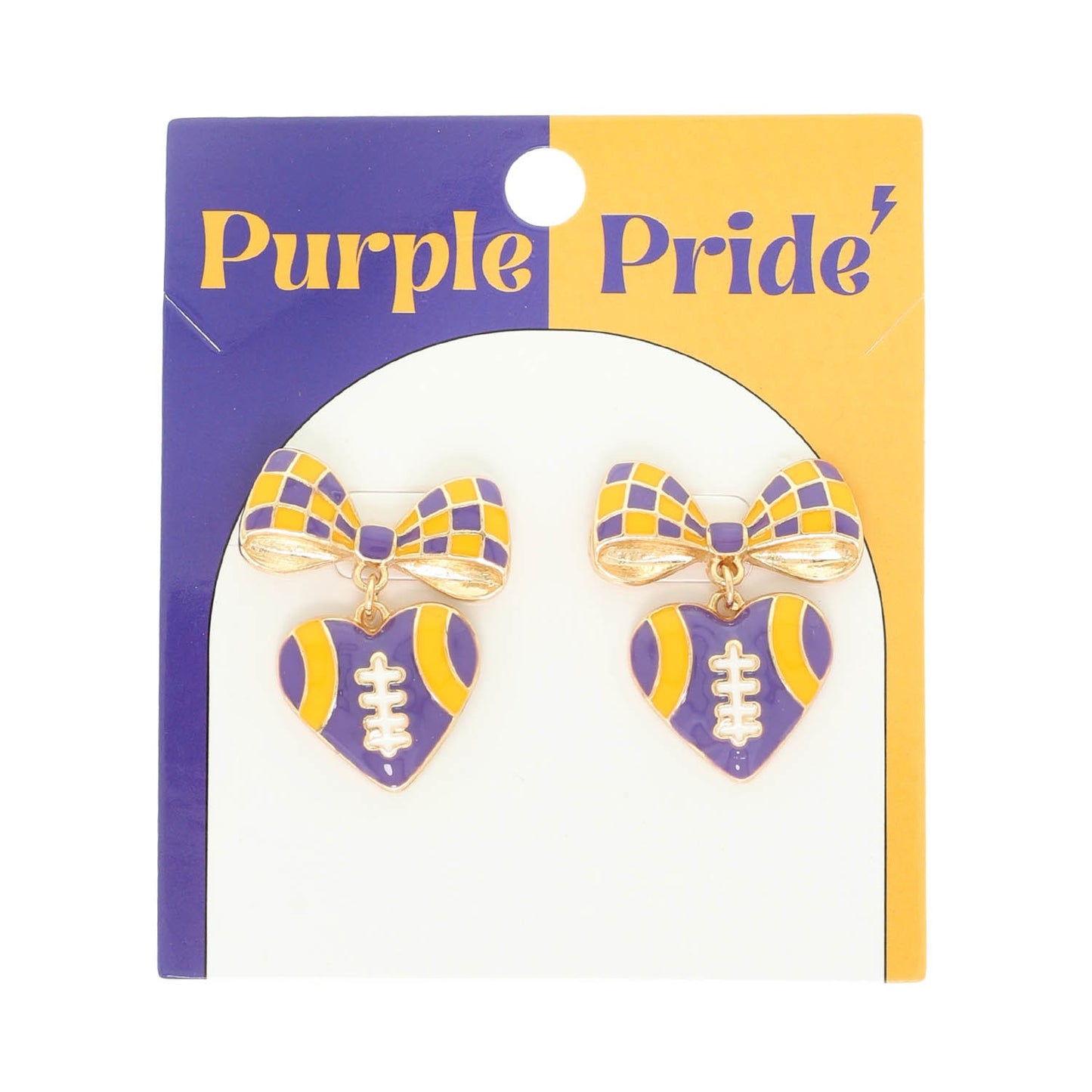 Gameday Heart Football Earrings
