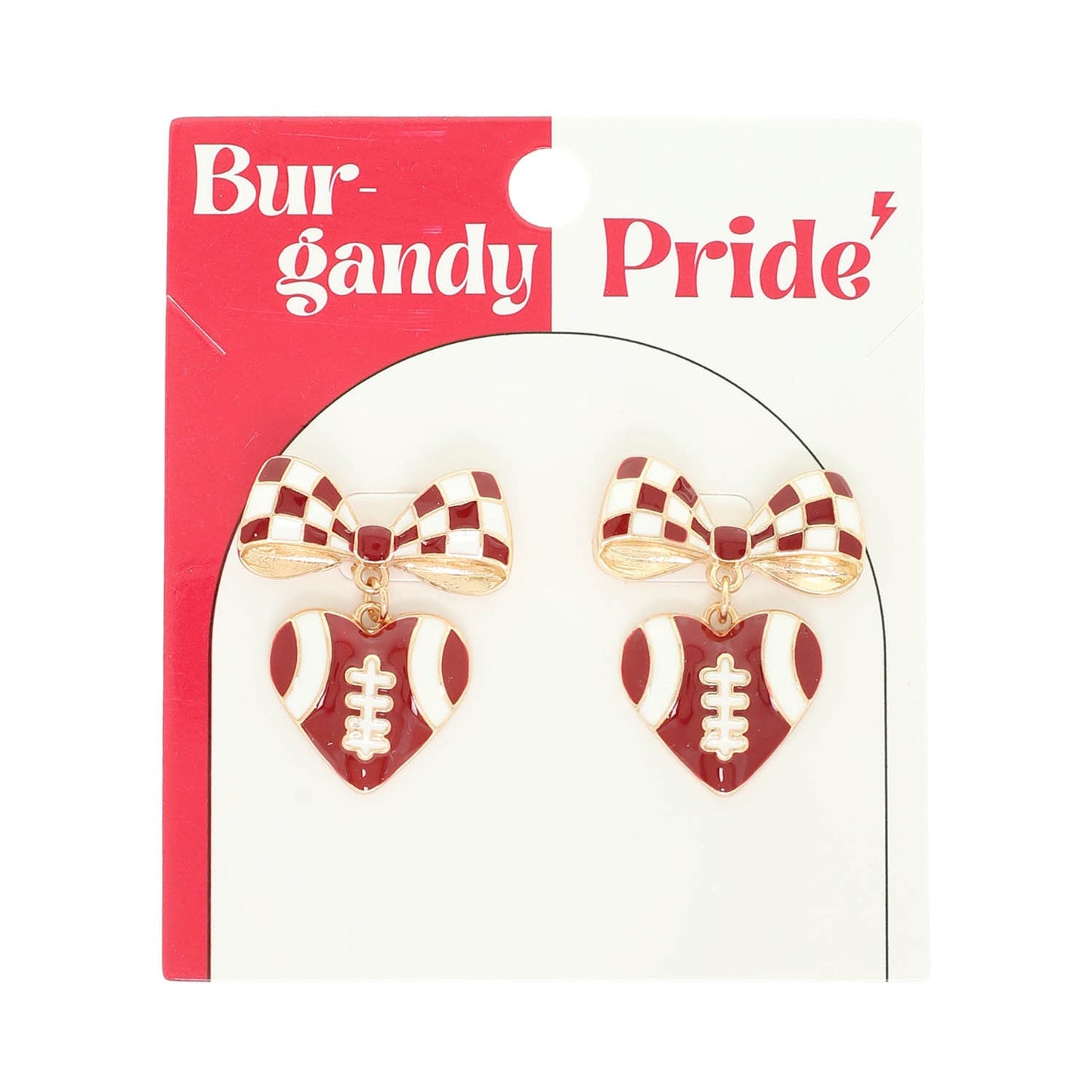 Gameday Heart Football Earrings