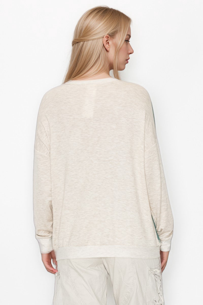 Color Block Contrast Sleeve Top
