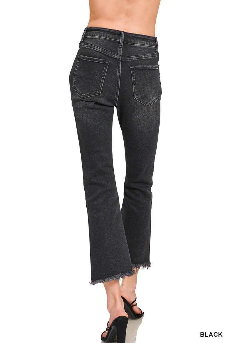 Zenana Black Cropped Denim Pants
