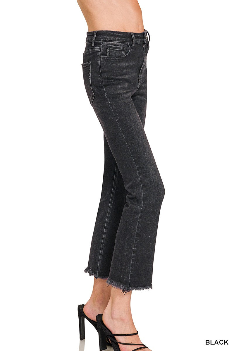 Zenana Black Cropped Denim Pants