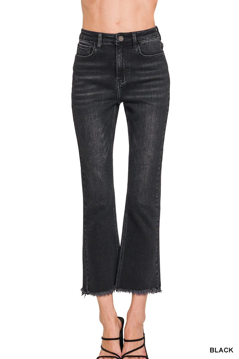 Zenana Black Cropped Denim Pants
