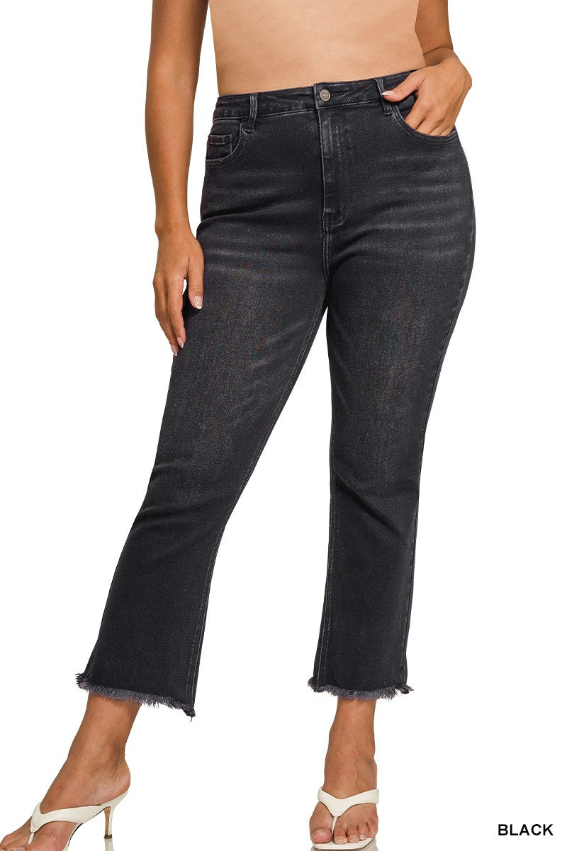 Zenana Black Cropped Denim Pants