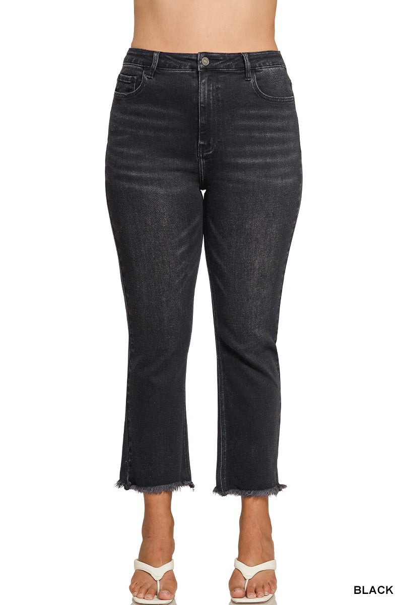 Zenana Black Cropped Denim Pants