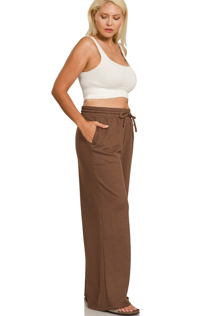 Zenana Scuba Crewneck Pants Set