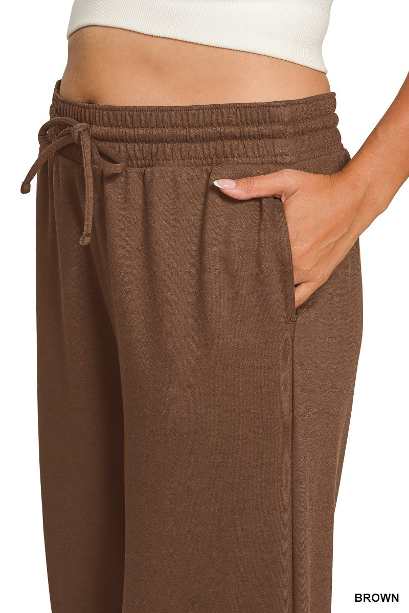 Zenana Scuba Crewneck Pants Set