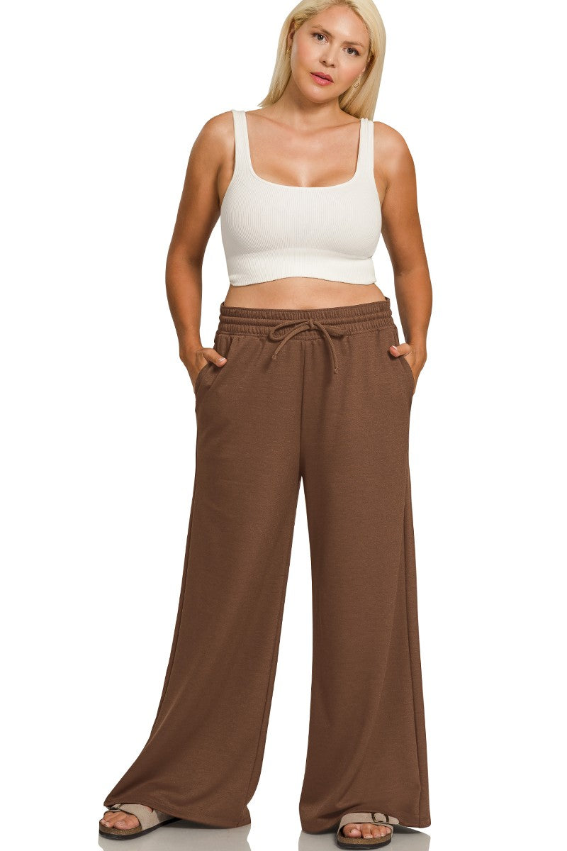 Zenana Scuba Crewneck Pants Set