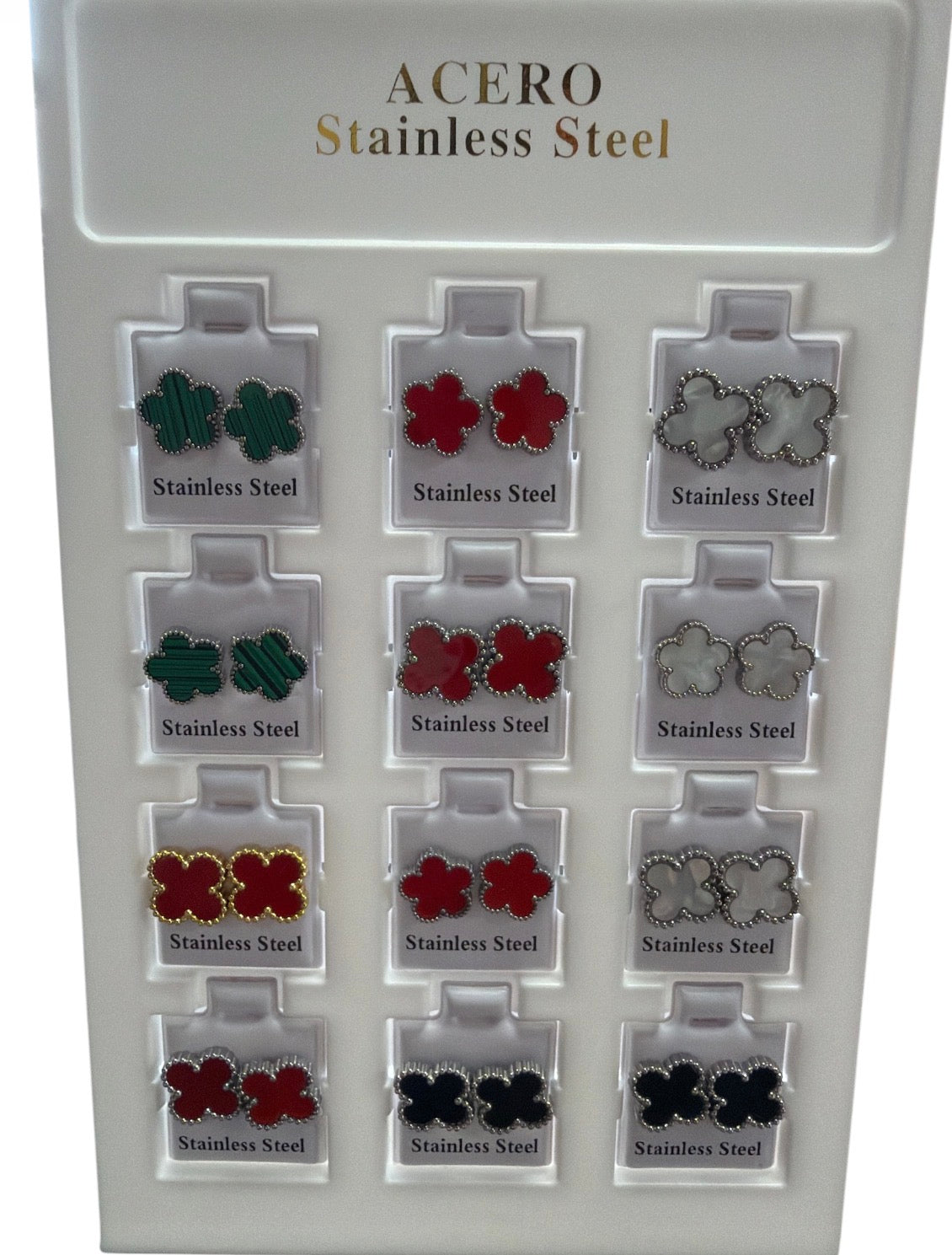 Big Clover Stainless Steel Stud Earring