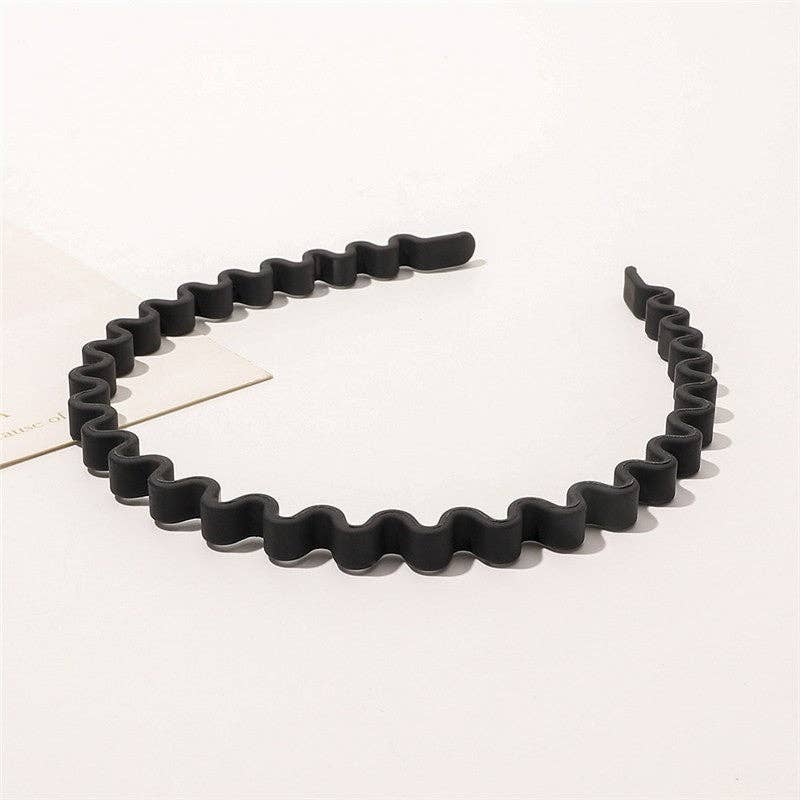 Solid Color Waves Plastic Thin Headband