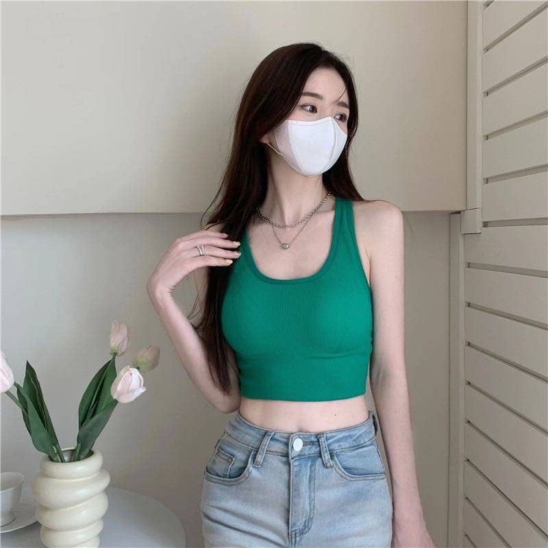 Ribbed bralette with strappy back