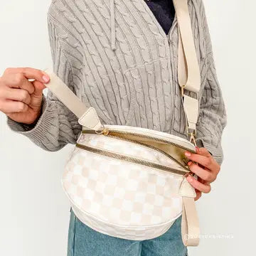 Checker Crossbody Sling Bag