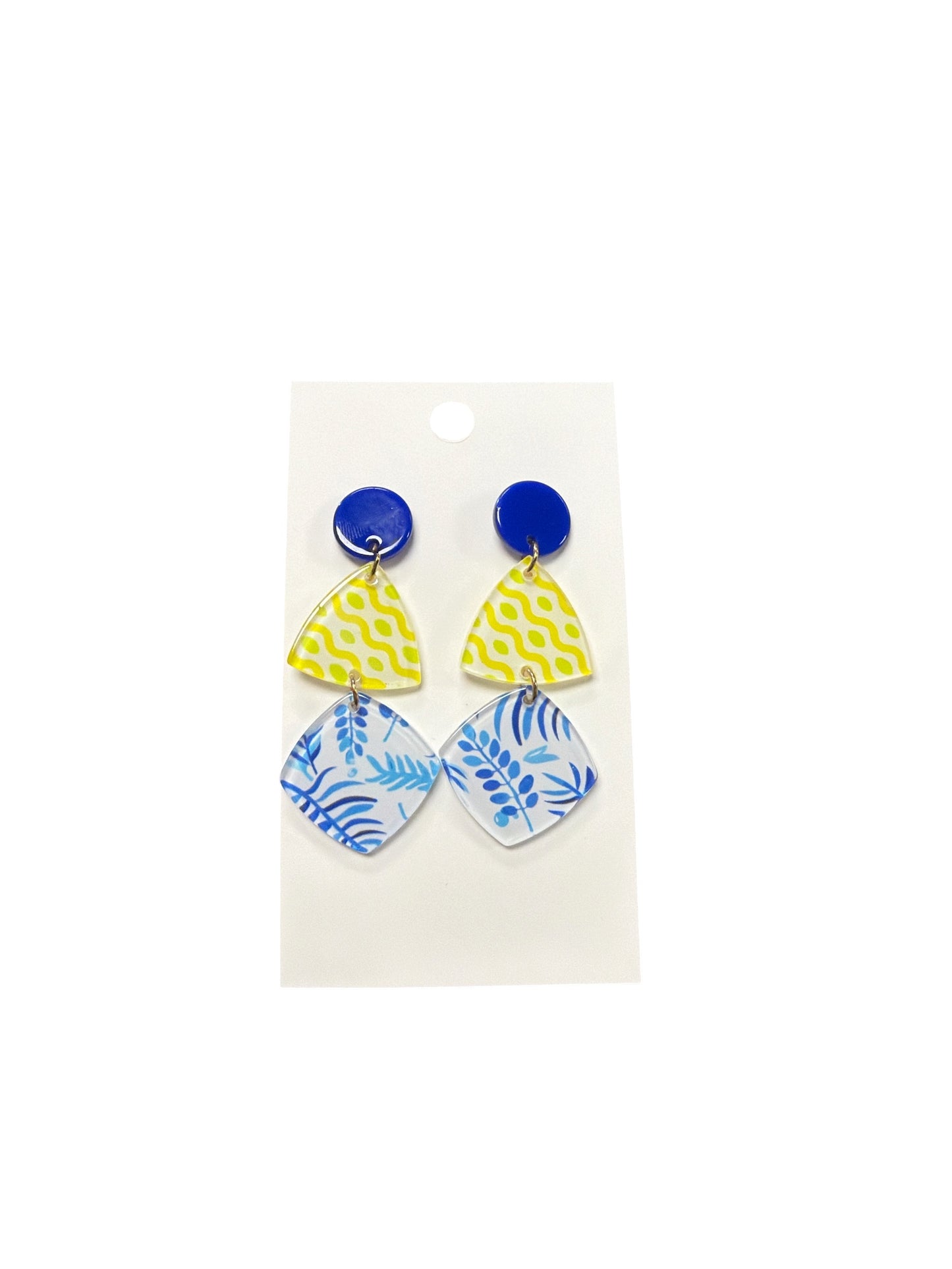 Blue and Yellow Drop Earring