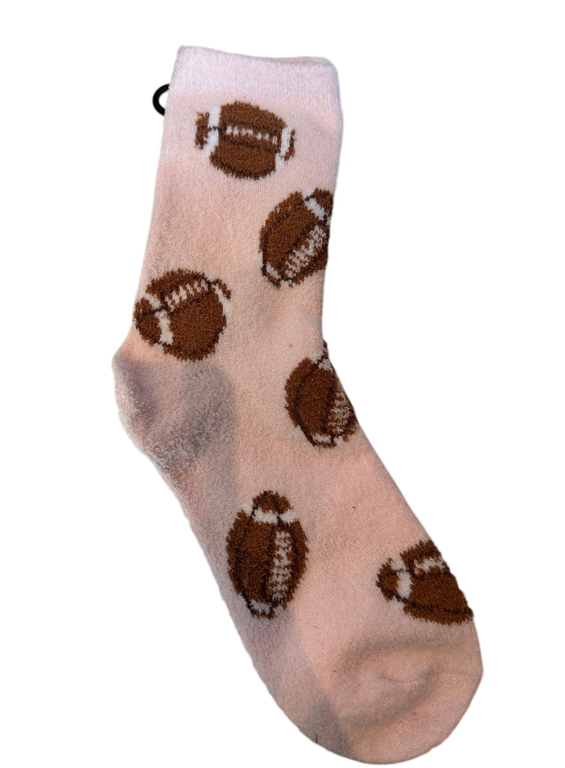 Football Fuzzy Pink Socks