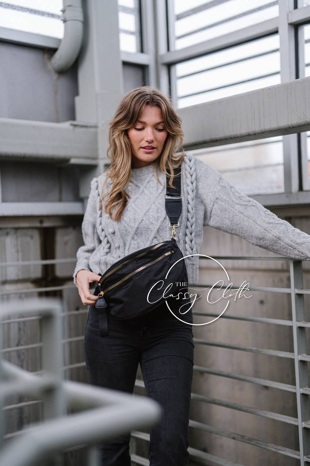 Oversize Bum Crossbody - Black