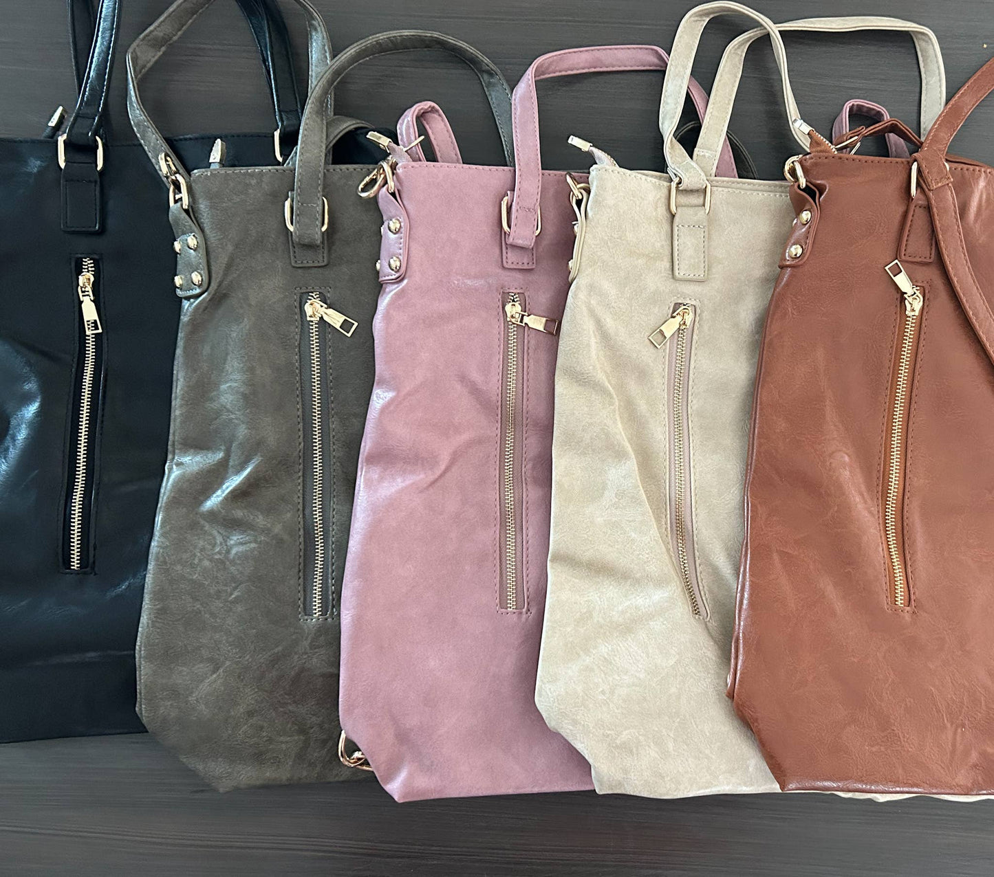 Vegan Leather Backpack Convertible Crossbody Bag