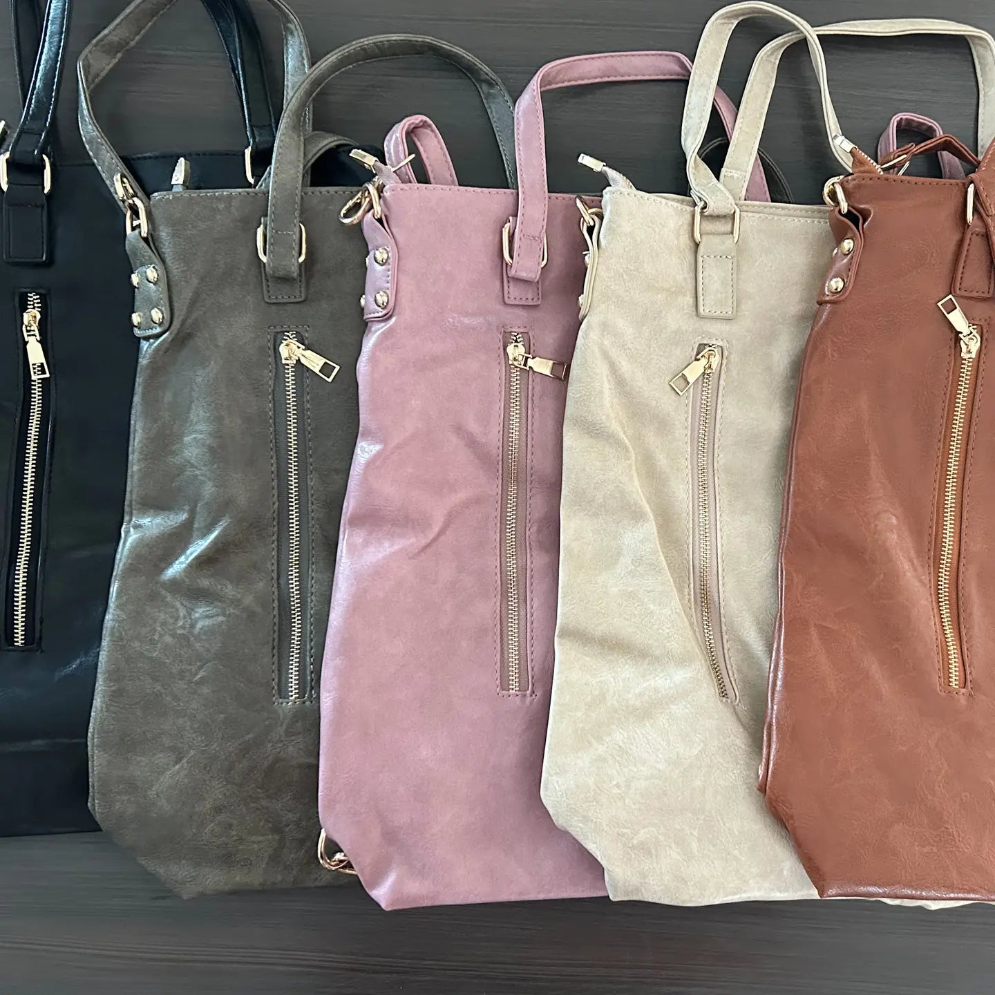 Leather Backpack Convertible Crossbody Bag