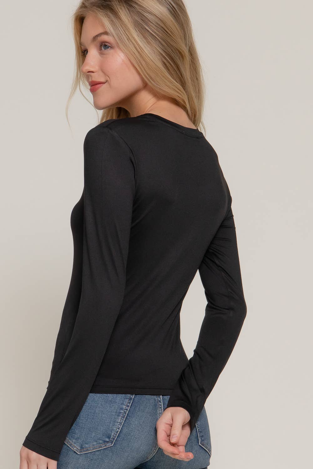 Basic Long Sleeve Crew Neck Top