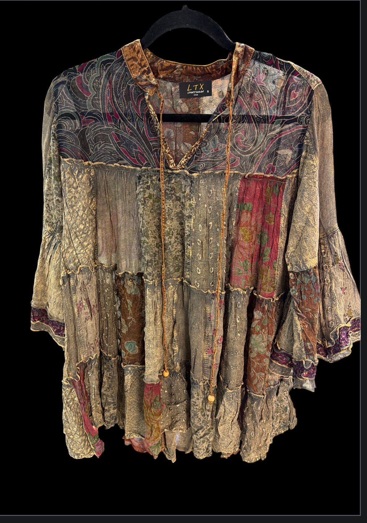 Patchwork Sheer Top