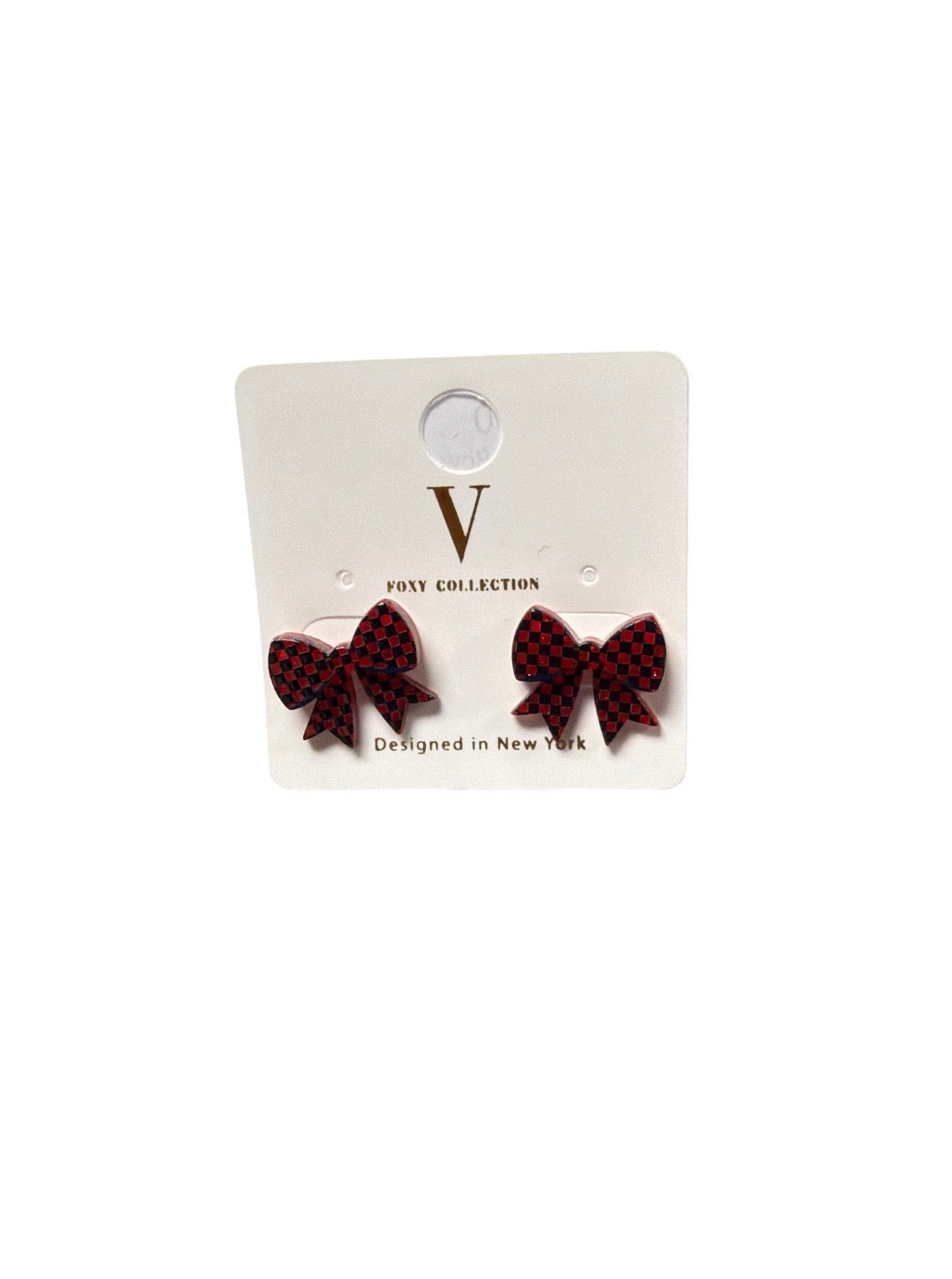 Game Day Mini Checker Bow Earrings