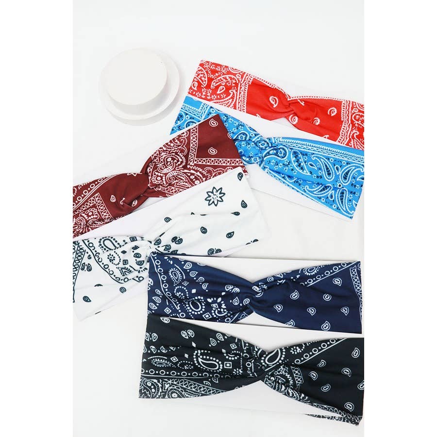 Paisley Pattern Twisted Headbands