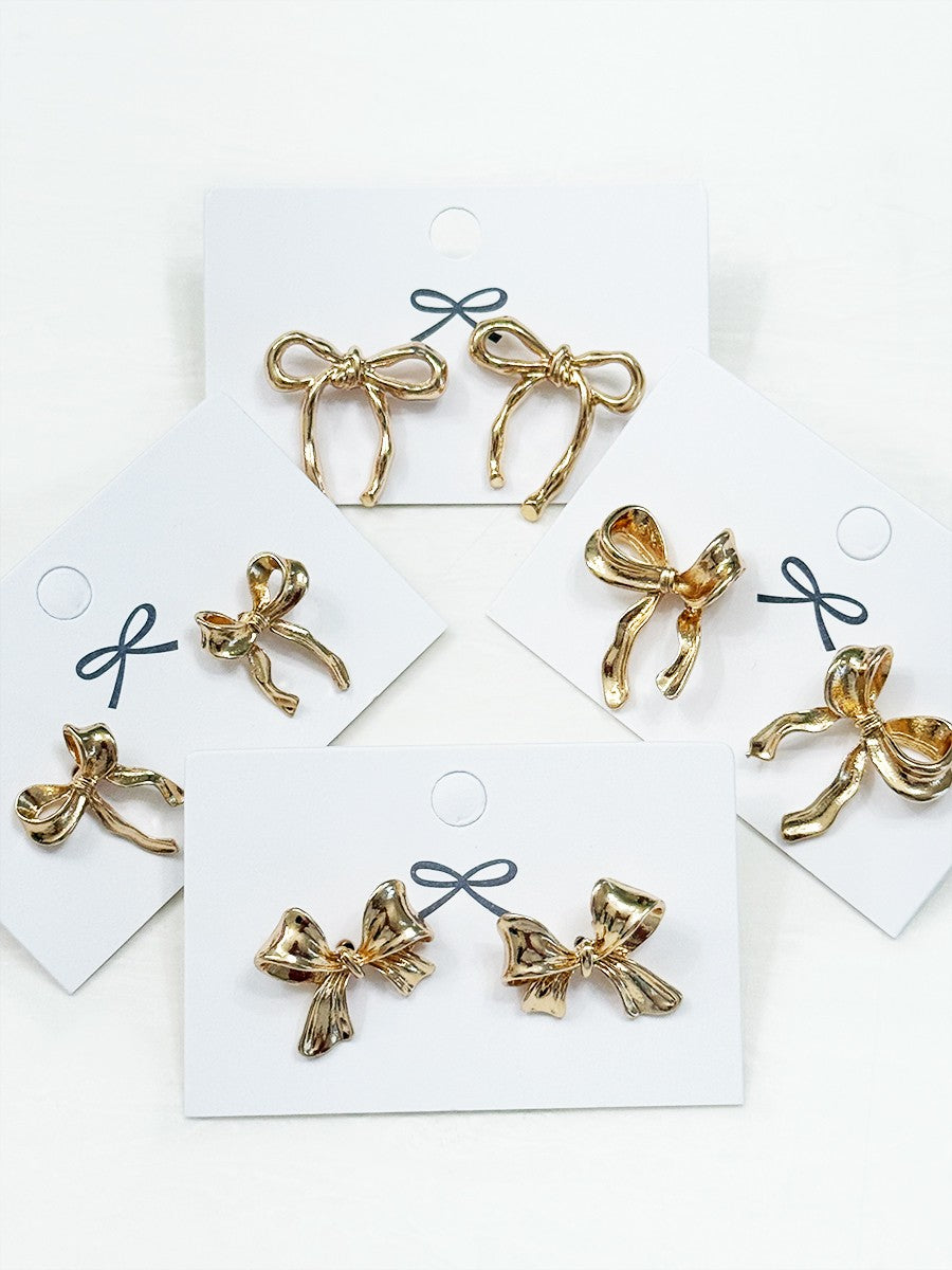 Gold Bow Earrings