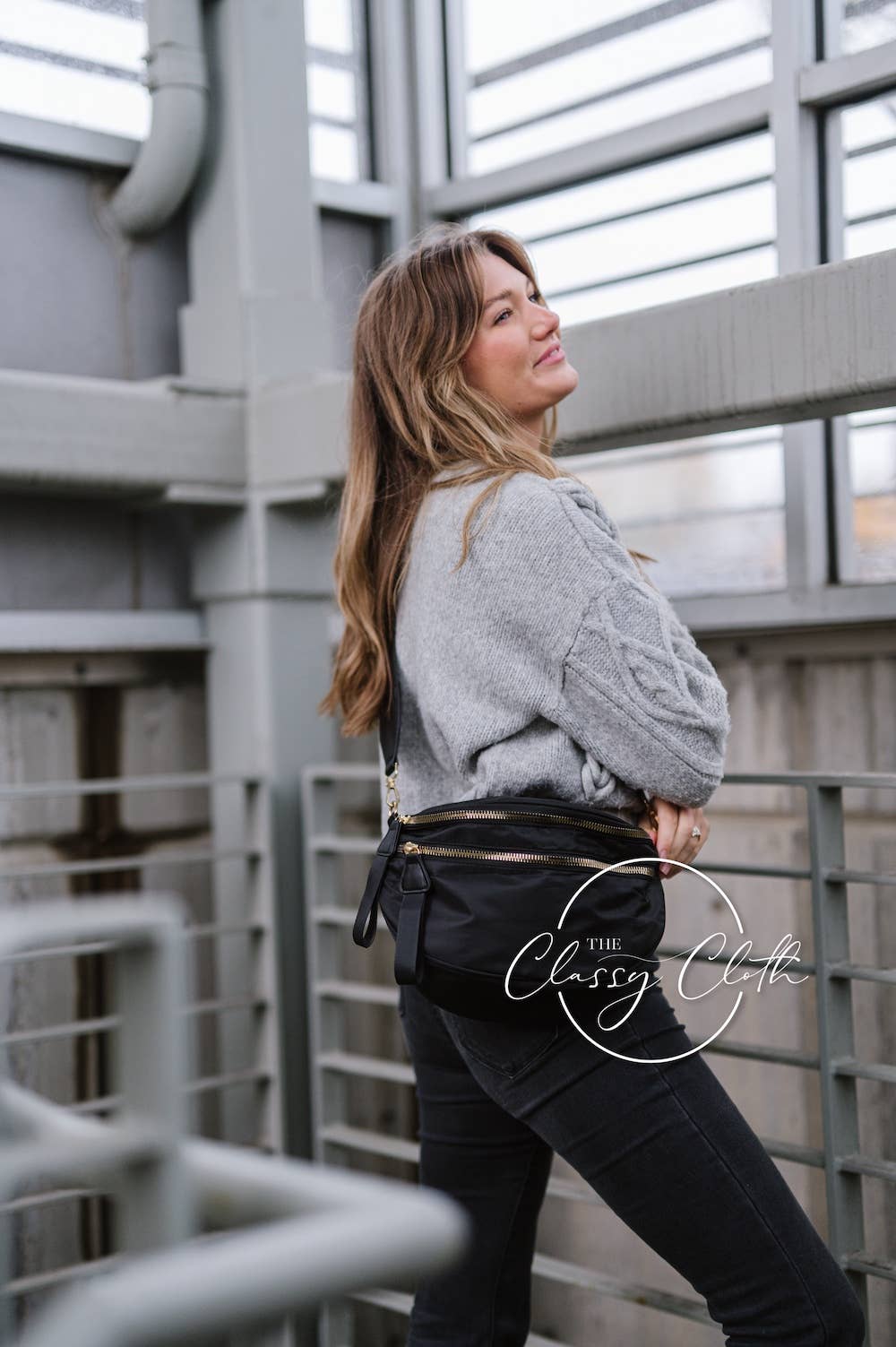 Oversize Bum Crossbody - Black