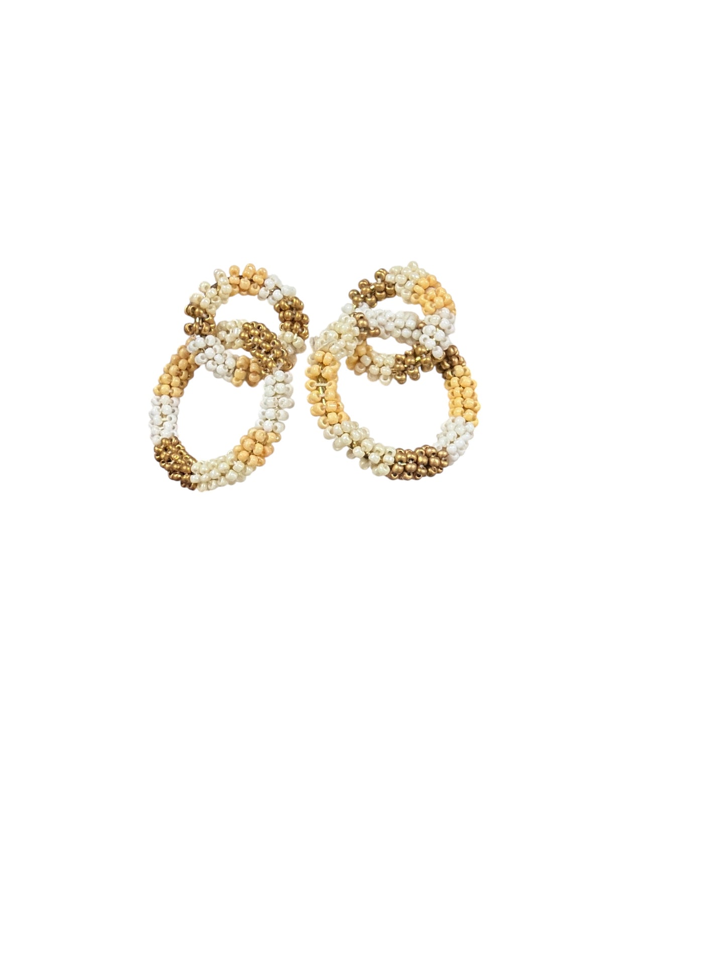 Beaded Double Hoop Earring