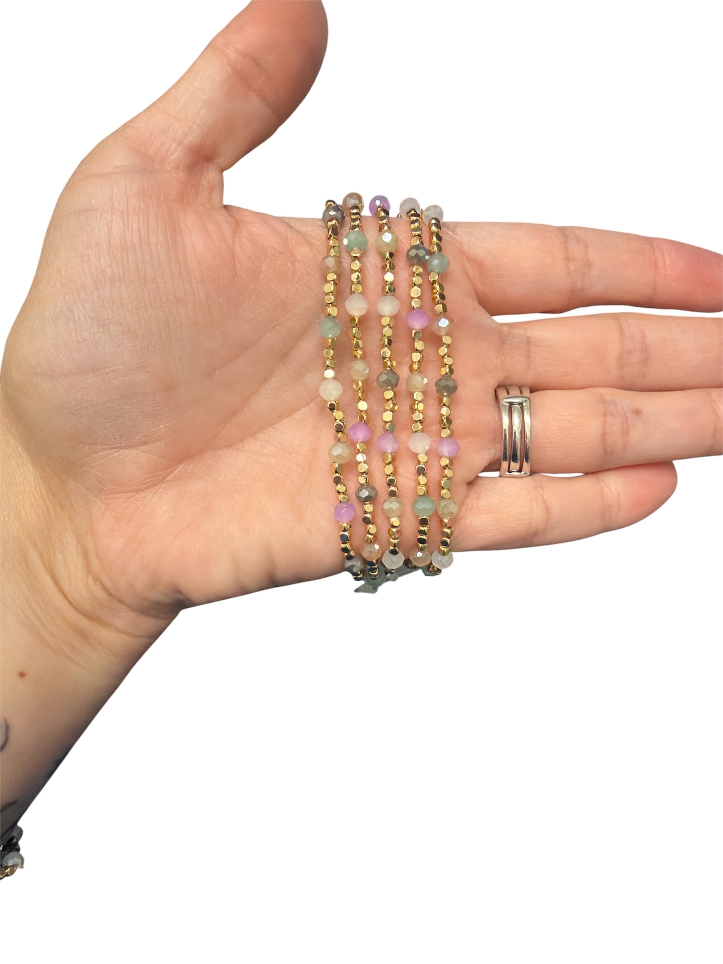5 Pack Purple, Gray and White Water Resistant Bracelet