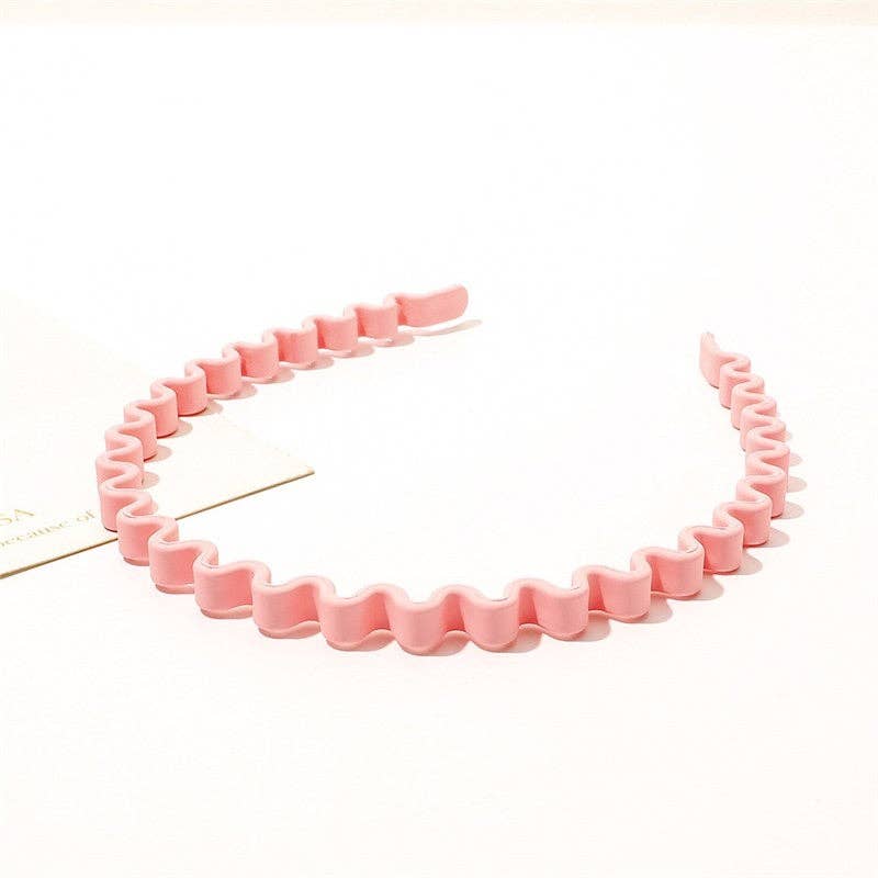 Solid Color Waves Plastic Thin Headband