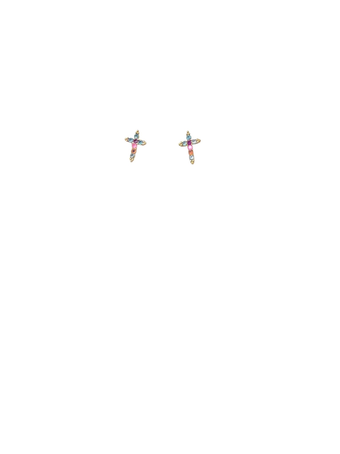 Multi Color Cross Earring
