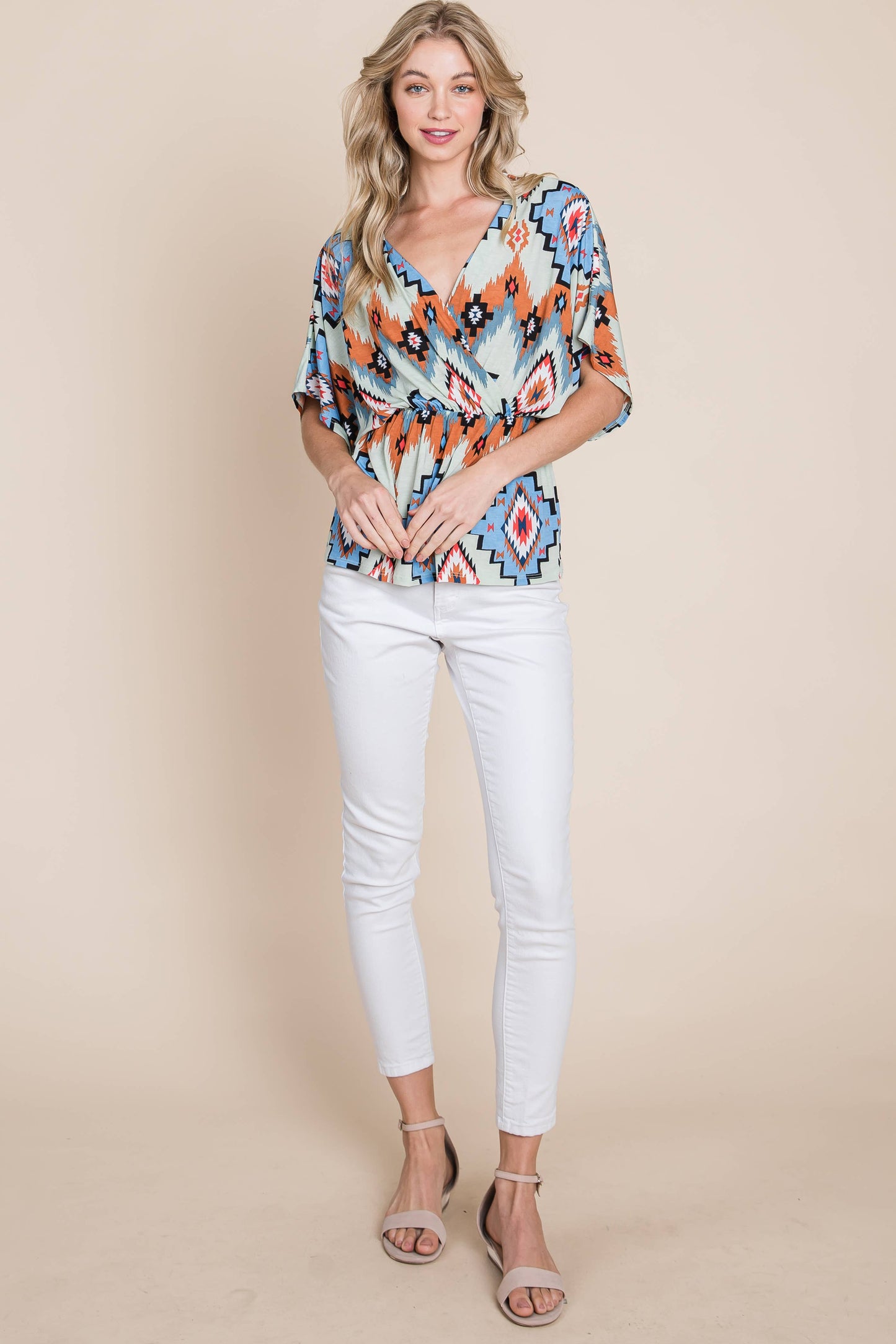 Tribal Multicolor Wrap Top