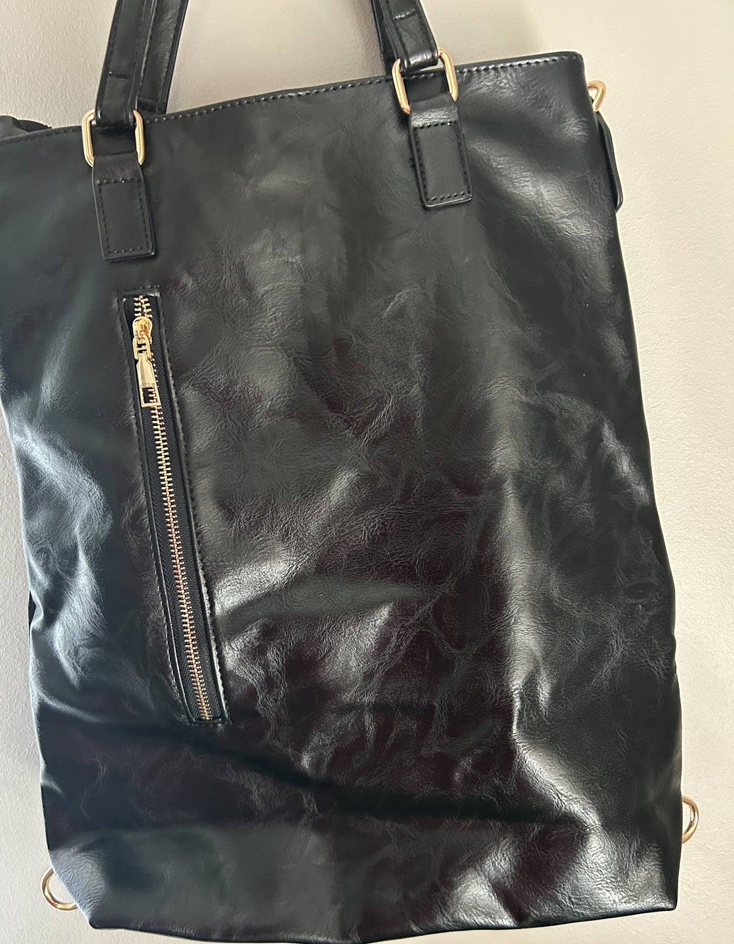 Vegan Leather Backpack Convertible Crossbody Bag