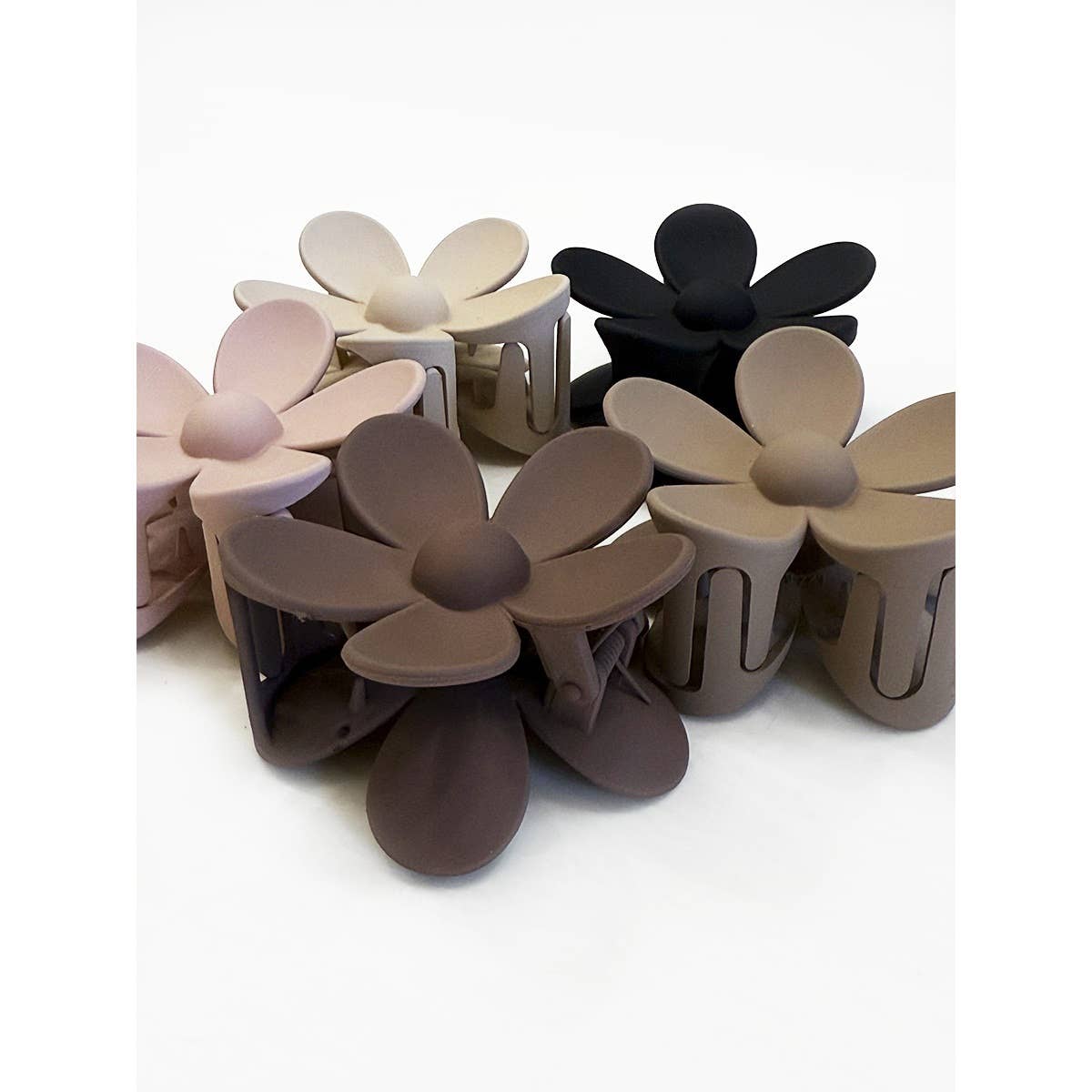 Matte Neutral Color Daisy Hair Clips