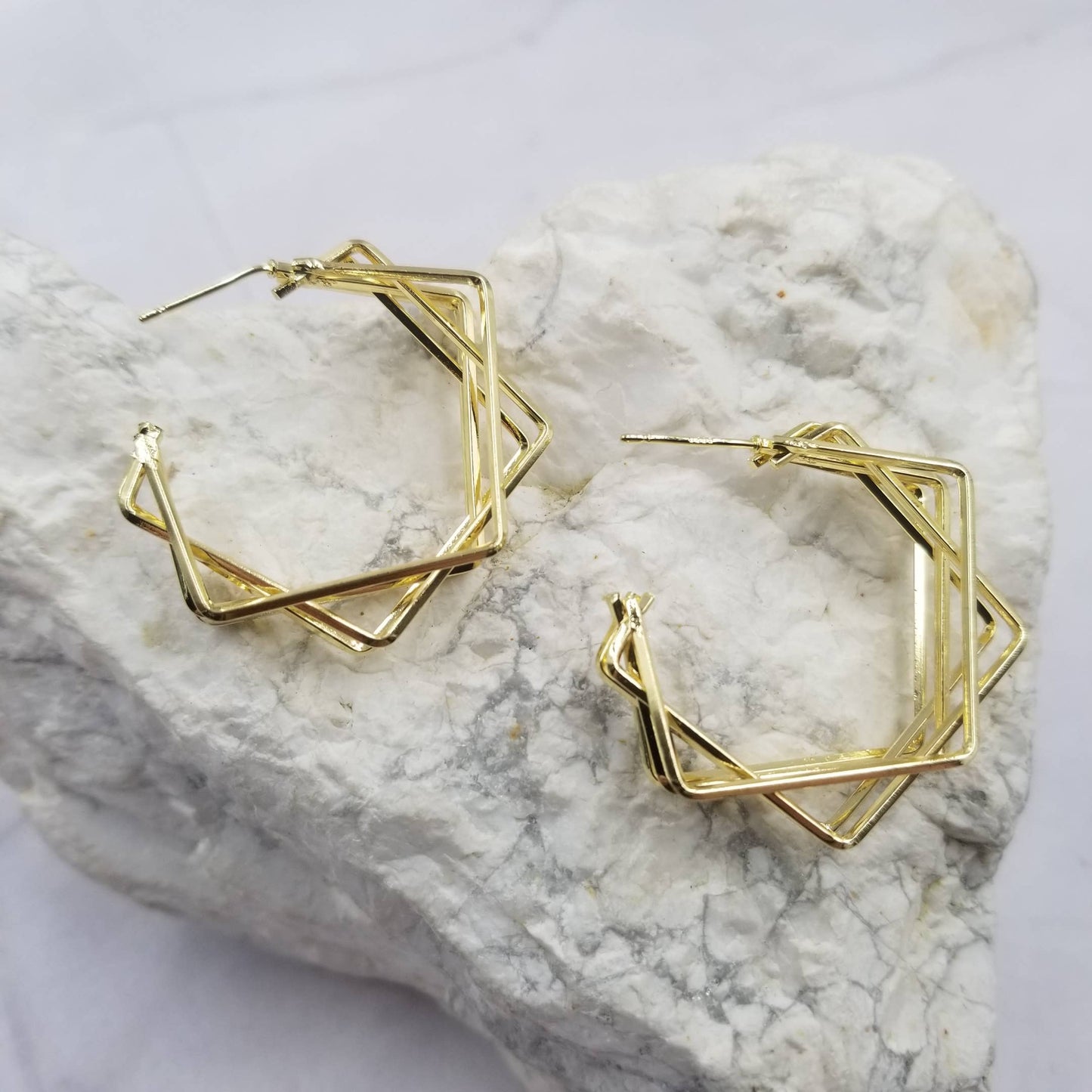Hollow Open Geometric Hoop Earrings