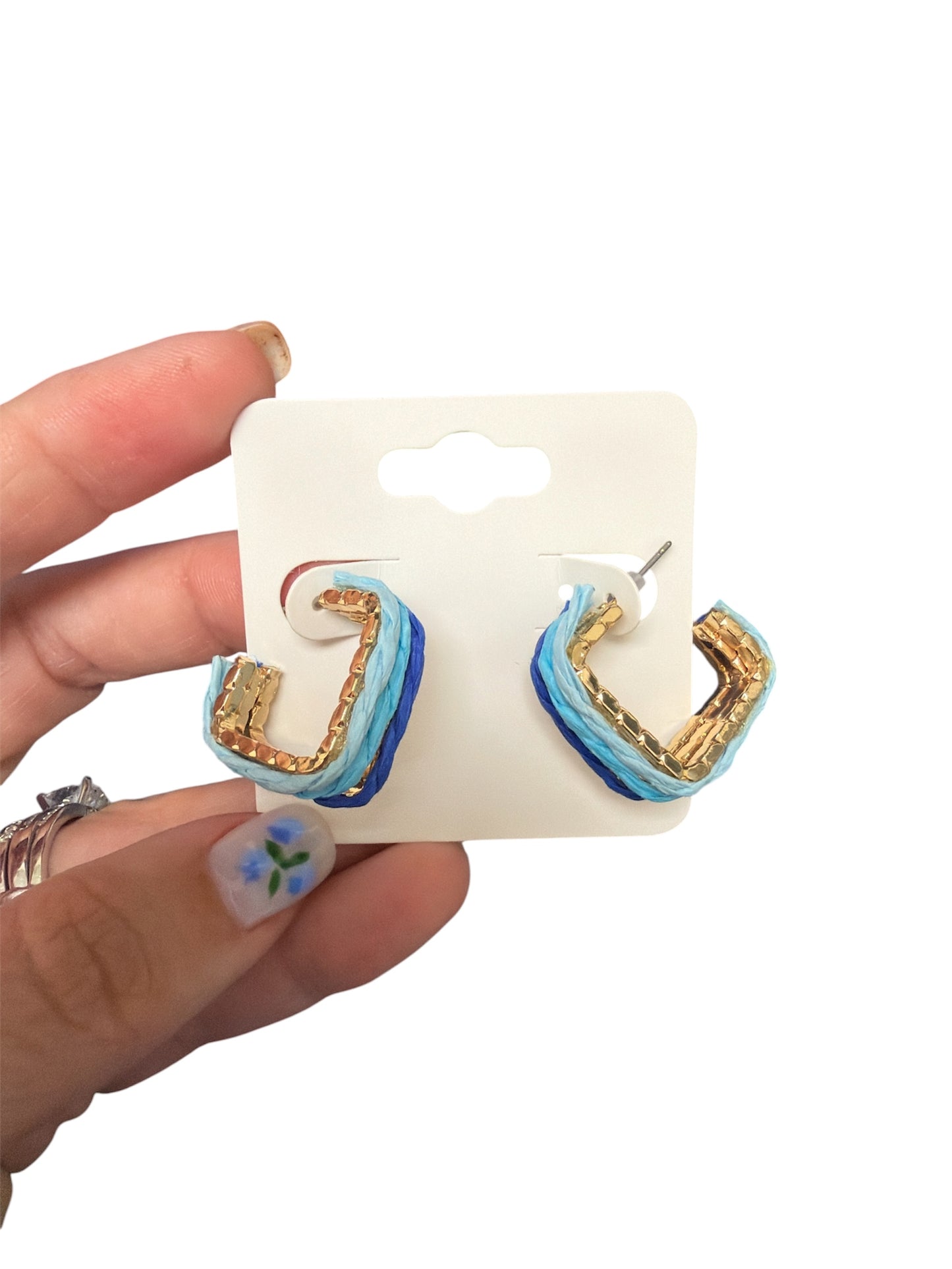 Multi Color Square Hoop Earring