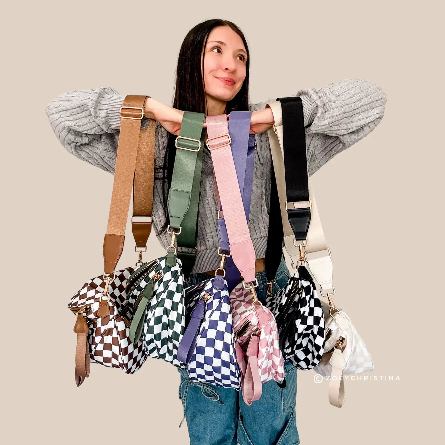 Checker Crossbody Sling Bag