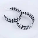 Checker Hoop Earrings