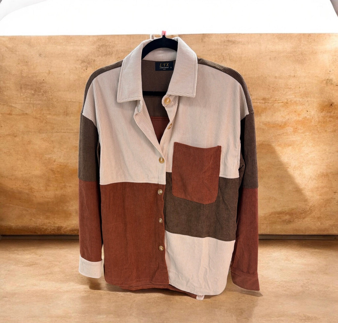 Corduroy Colorblock Shacket
