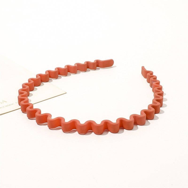 Solid Color Waves Plastic Thin Headband
