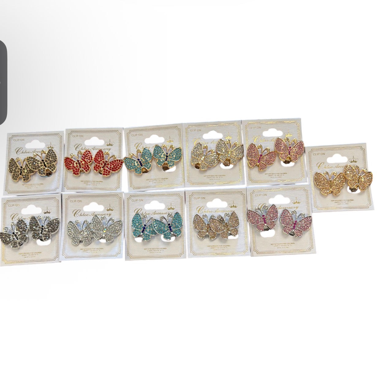 Clip on Butterfly Post Earring