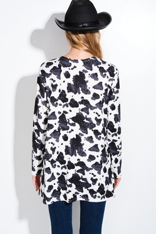 Cow Print Cardigan