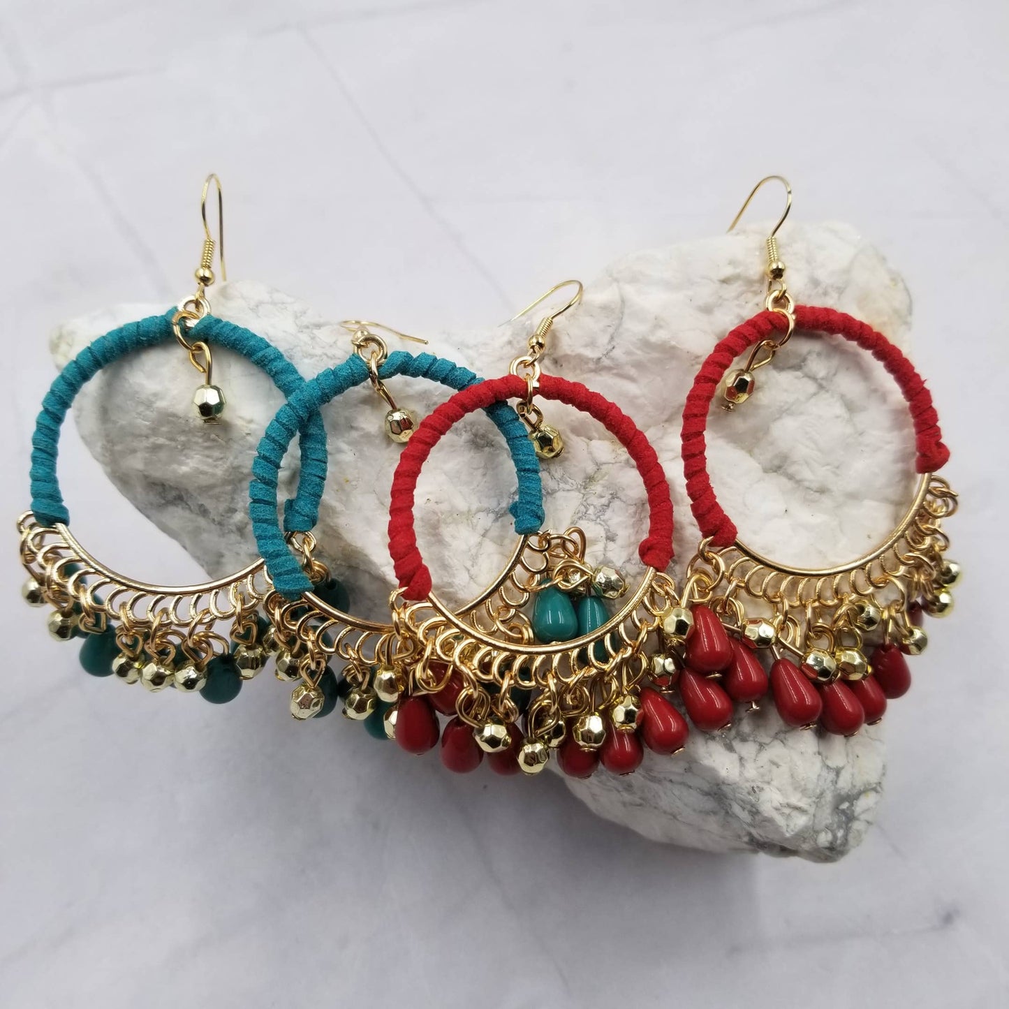 Woven Boho Beads Earrings