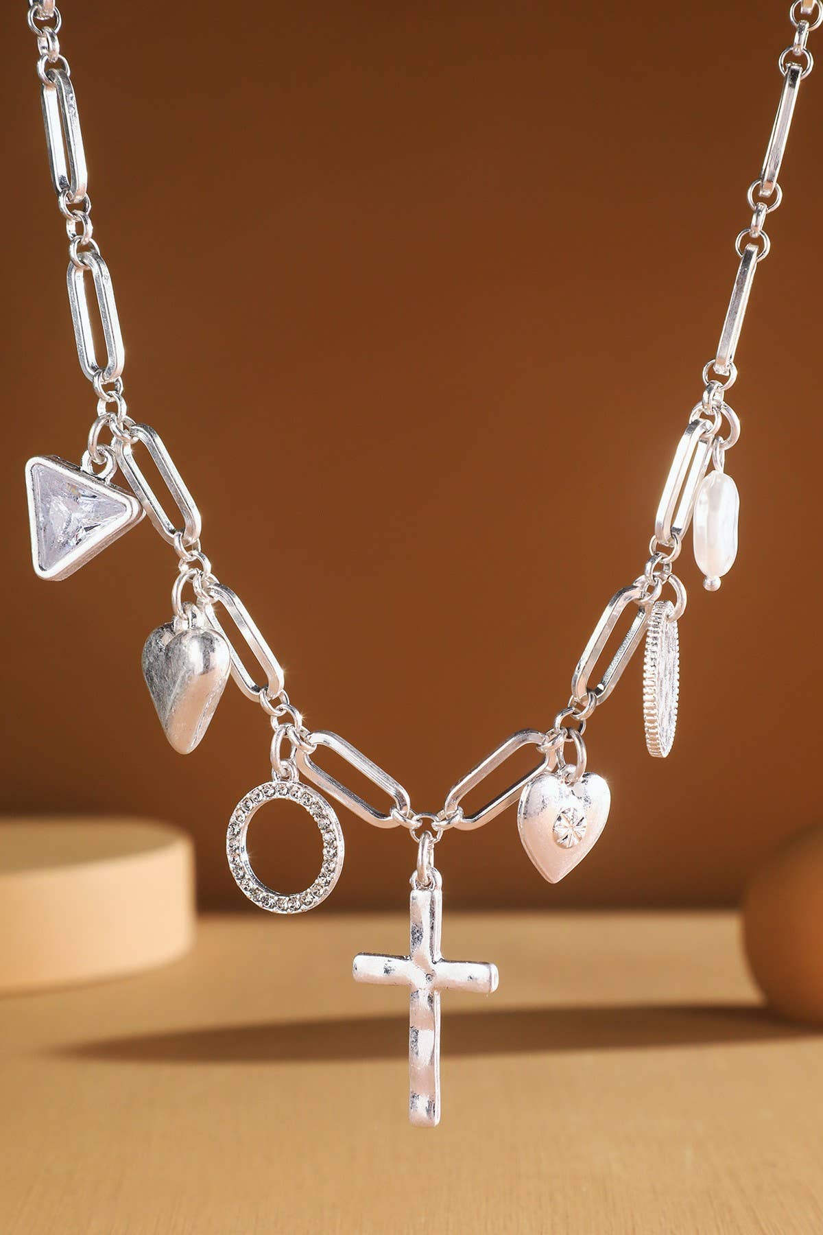 Paper Clip Chain Charm Necklace