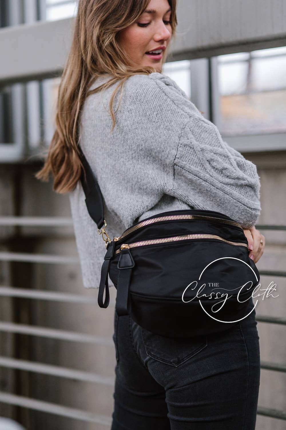 Oversize Bum Crossbody - Black