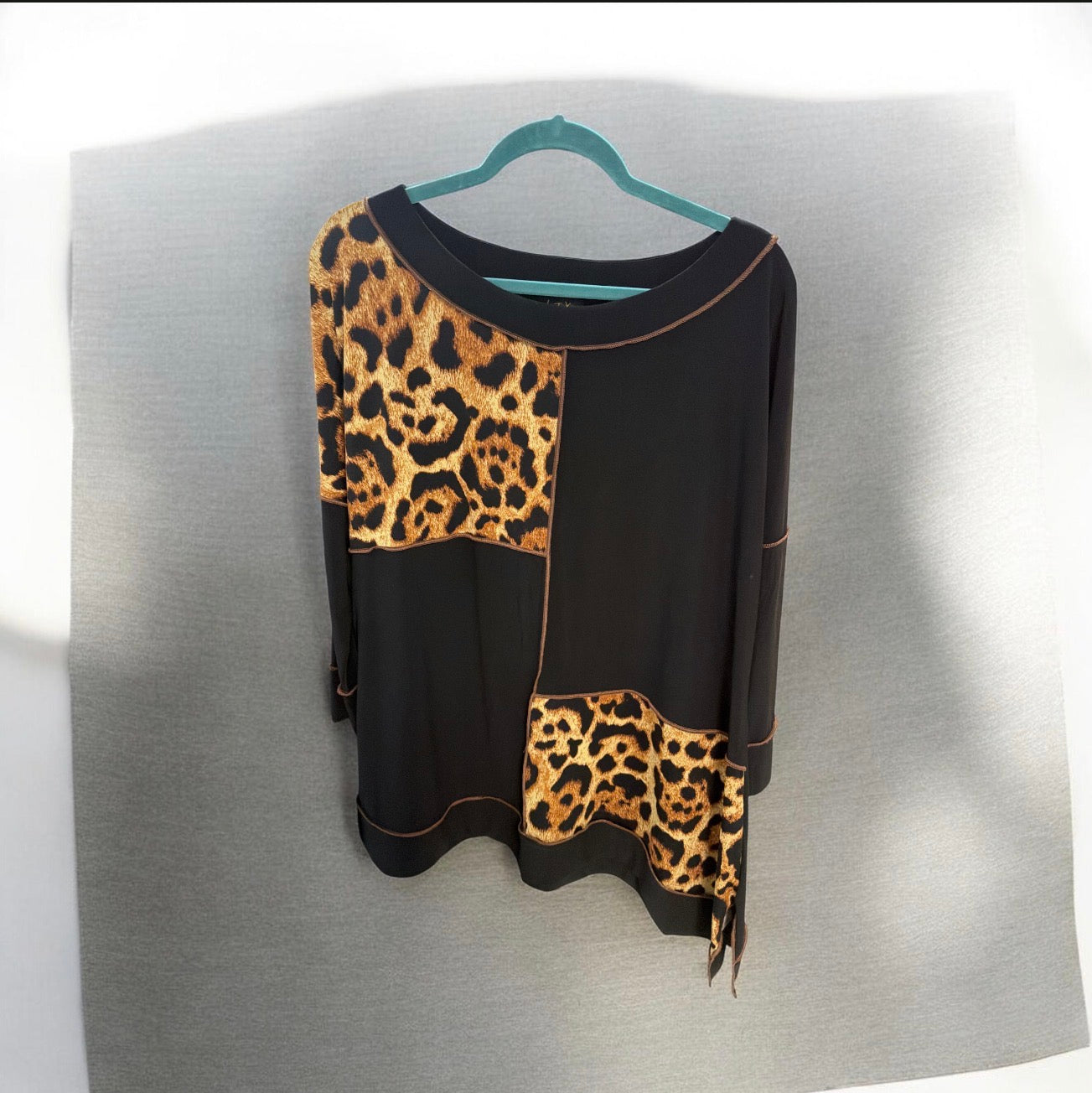 Leopard Patchwork Top