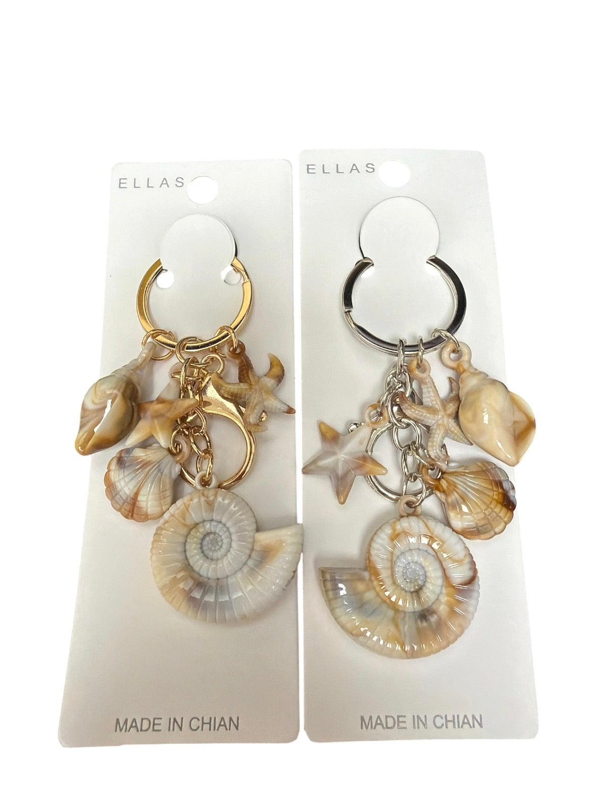 Round Sea Shell Keychain