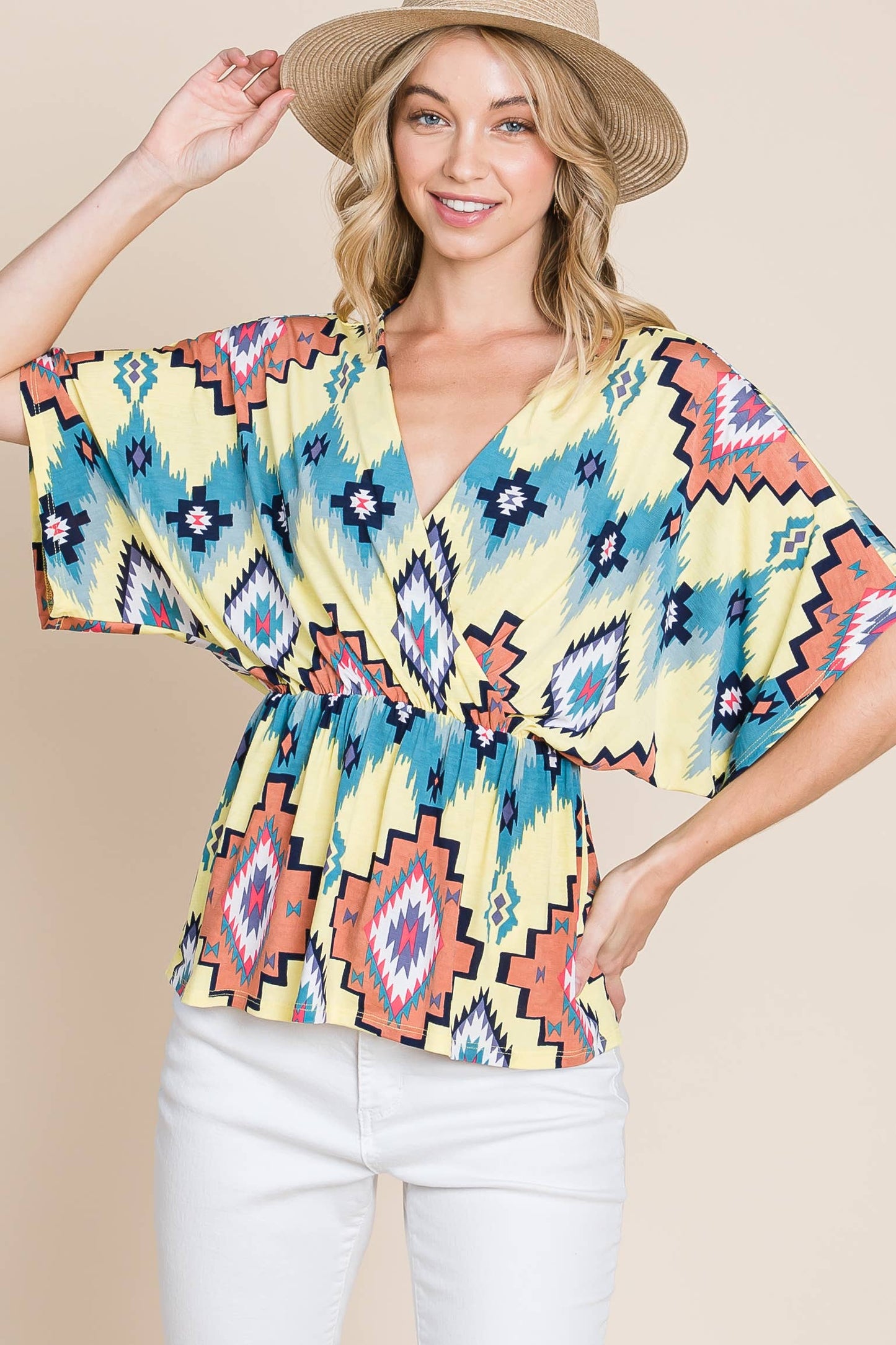 Tribal Multicolor Wrap Top