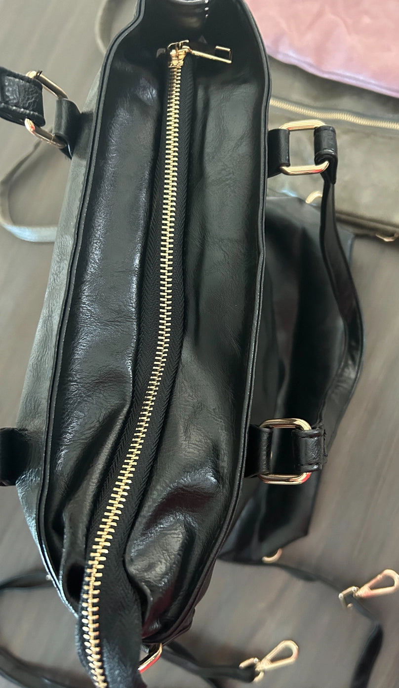 Leather Backpack Convertible Crossbody Bag