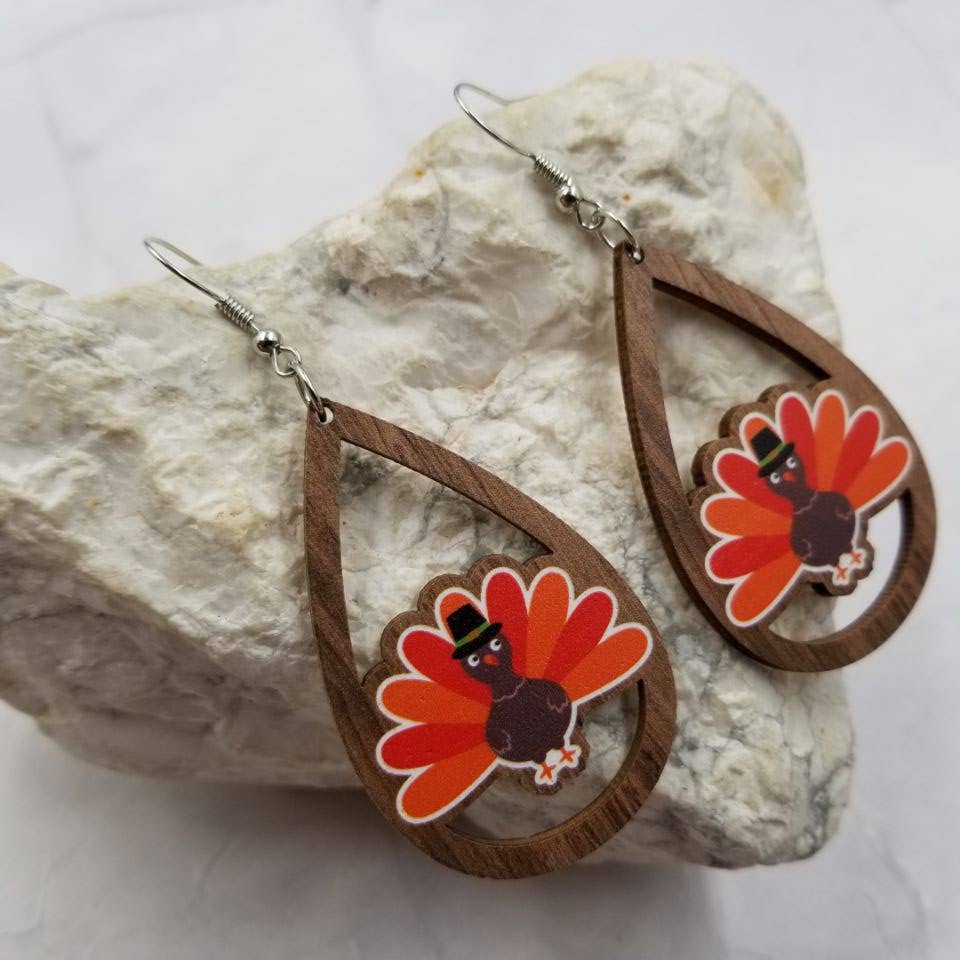 Thanksgiving Wood Earrings