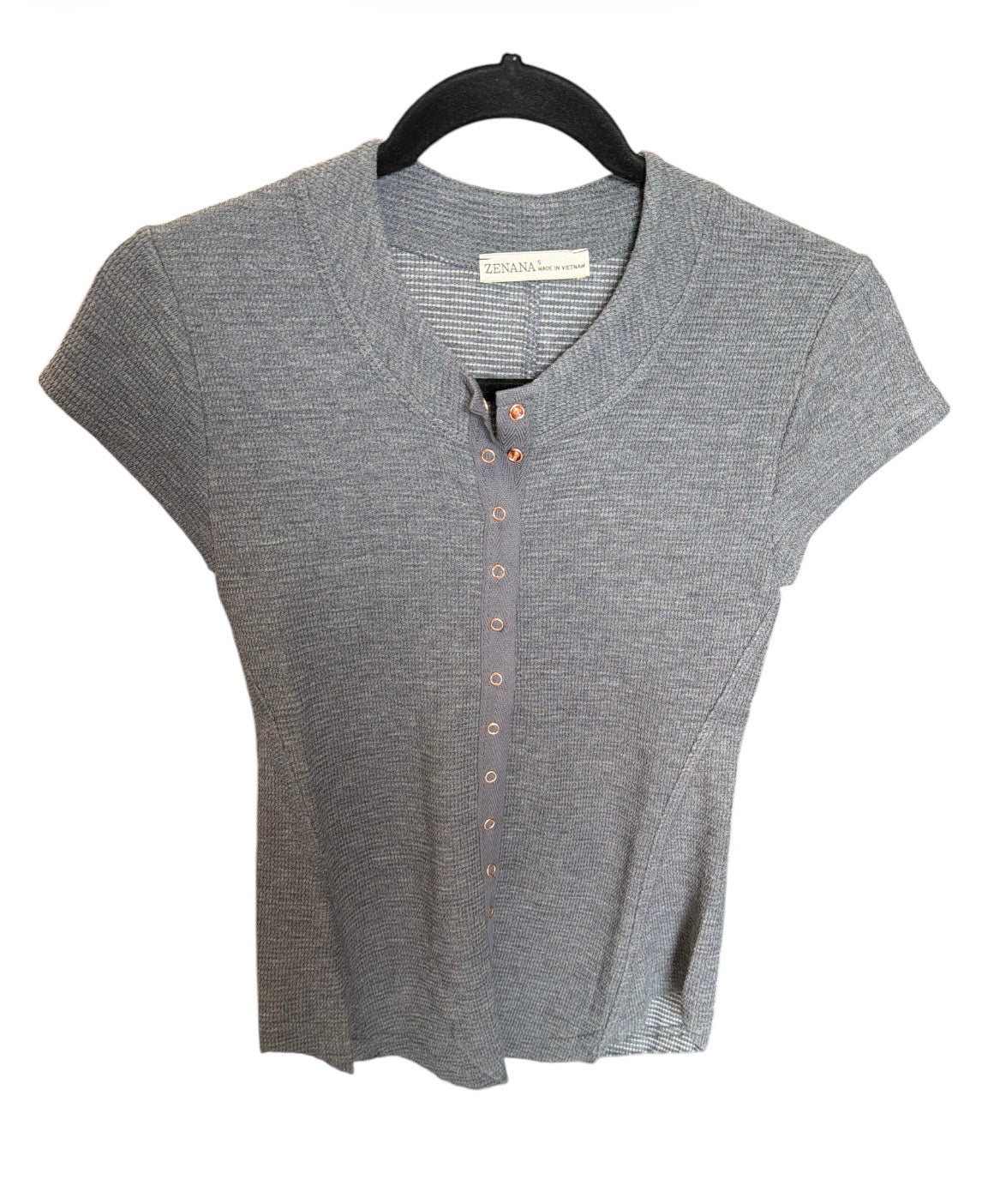 Zenana Rose Gold Button Thermal Top